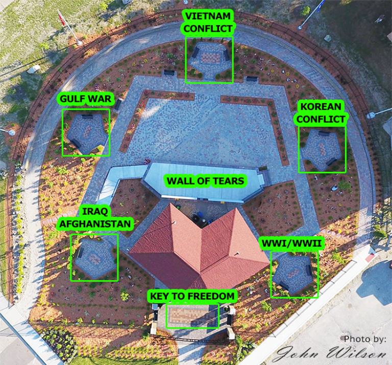 Overhead view of Veterans Freedom Park